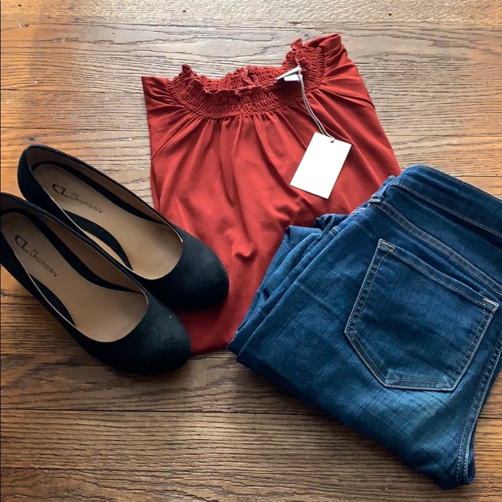 Red dress shirt
